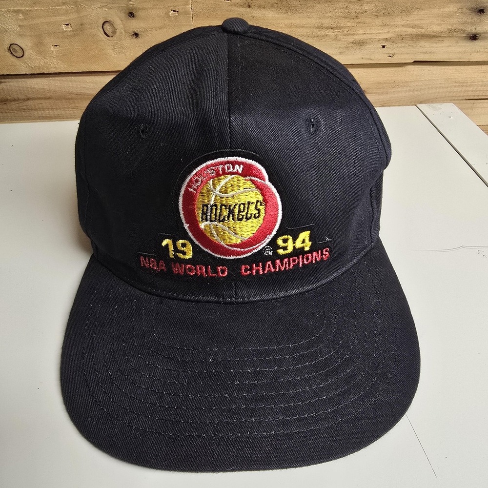 Vintage Houston Rockets Hat Cap Snap Back NBA Basketball World Champions 1994 90 - Picture 4 of 10